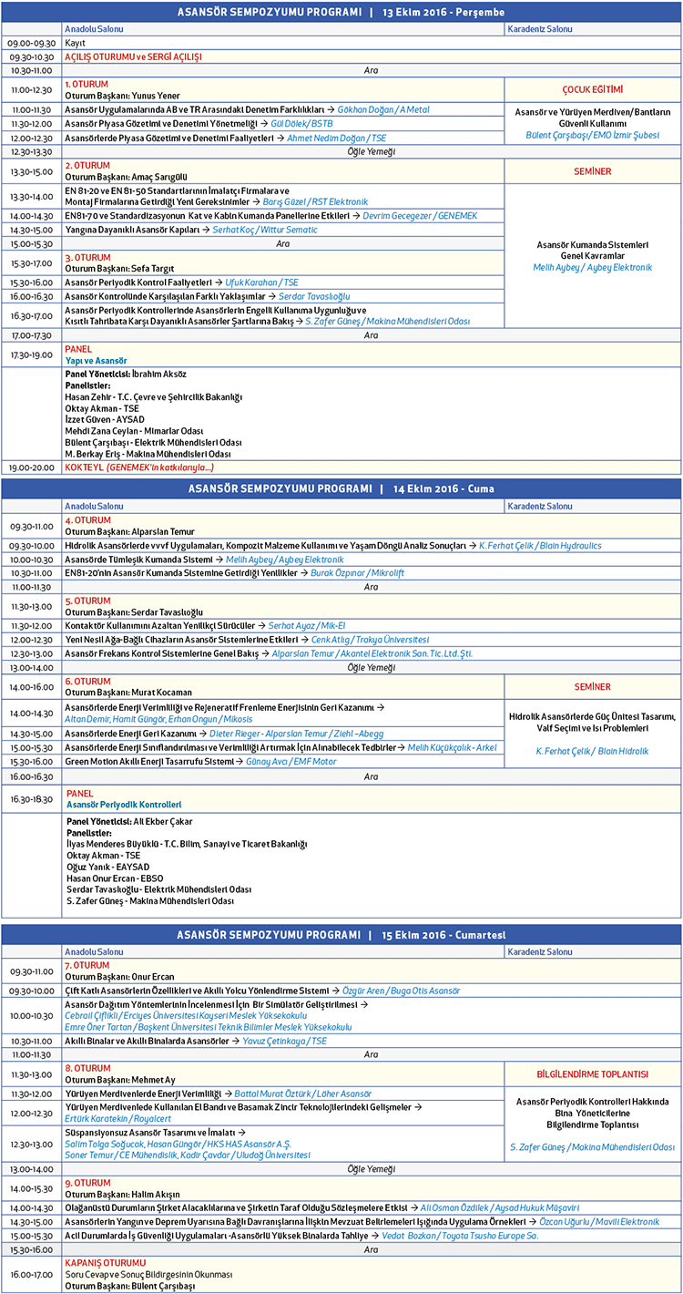 ASANSÖR SEMPOZYUMU 2016